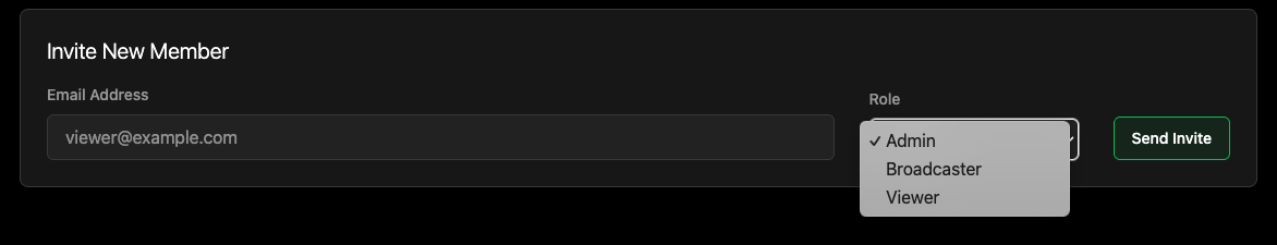 Invite Users dialog